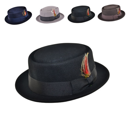 Wool felt pork pie hat - pie, –