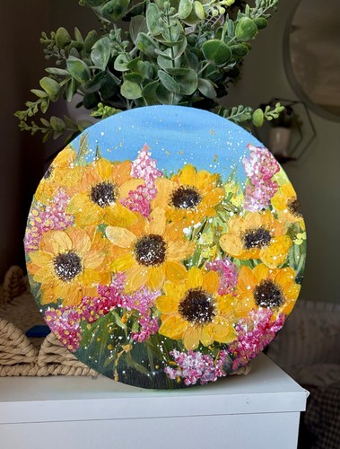 Original acrylic sunflower - acrylic,