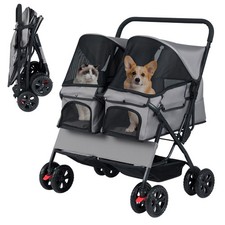 COSTWAY Double Pet Stroller