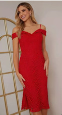 Chi Chi Red Lace Bardot Dress