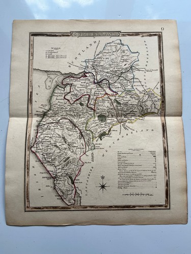 Antique hand coloured county
