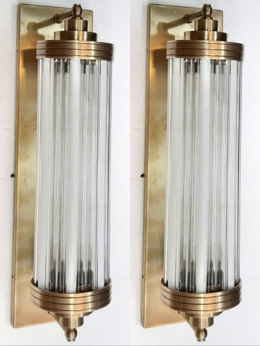 Vintage art deco brass glass - art, &
