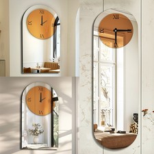 Luxury Silver Mirrored Wall Clock Stylish Decorative Clock Minimalist Furniture