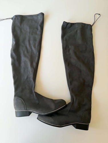 Primark grey suede knee high - primark,