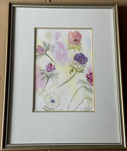 Framed floral watercolour - framed,