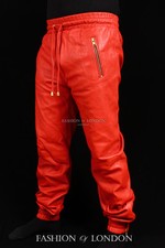 Men's JOGGERS Red Lambskin