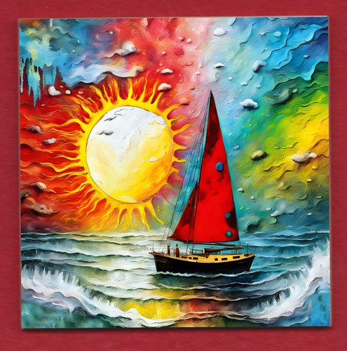 Sailing boat sea scene - boat,