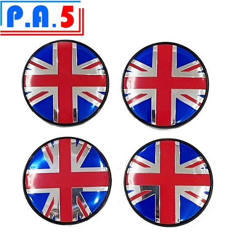 60mm black union jack - 4x,
