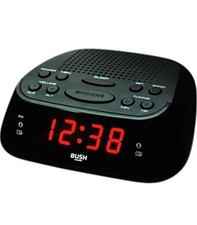 Bush Dual Alarm Clock Digital Radio FM With Red LED Display & Sleep Mode