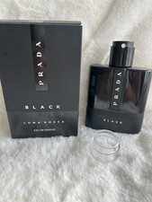 Prada Black Luna Rossa Refillable empty Bottle 100ml Box & Cap Display Upcycling
