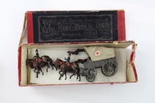 W Britain British  Royal Army Medical Corps Red Cross Horse & Carriage Lead Fig