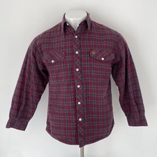 Bonart High Country Lined Shirt Plaid Red Outdoor Hunting Size 15.5 Large Mens