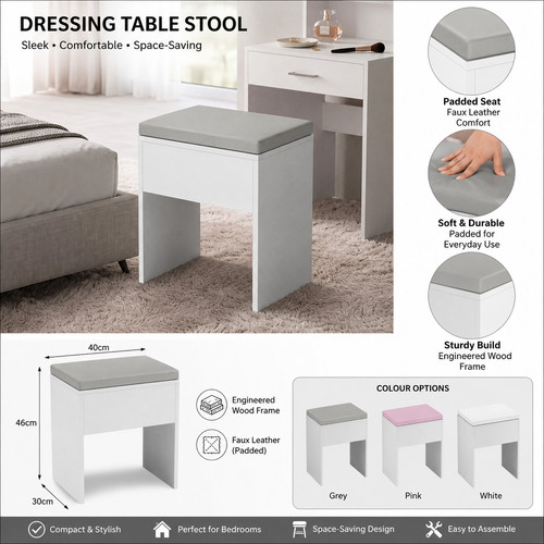 Dressing table stool padded - table,