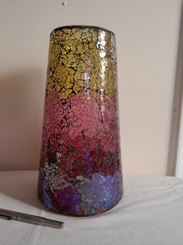 Crackle glass vase 30cm tall - 30cm,