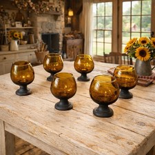 Vintage Amber Brandy Snifter