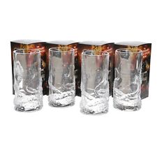 KRAKEN HIGHBALL Tentacles heavy solid glass Clear set of 4 collectables mancave