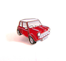 A Classic British MINI - Red Enamel Metal Pin Badge