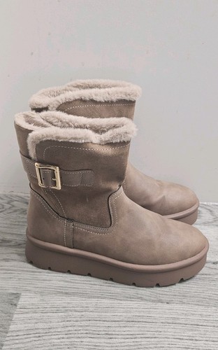 Ladies faux fur brown ankle - faux,