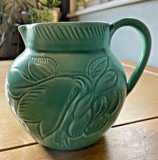 Susie Cooper  Art Deco Pottery -  Leaves & Flowers Green Jug -some damage
