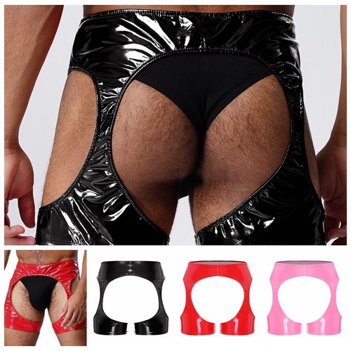 Men pvc leather boxer - men,