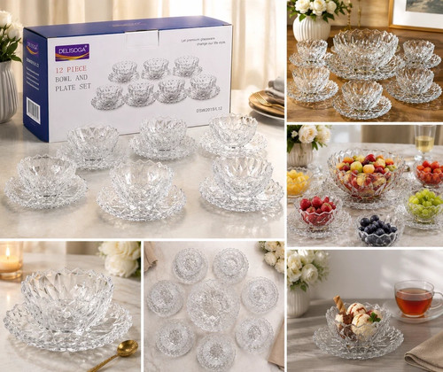 Piece glass bowl - 12, &
