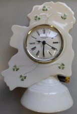 Vtg Donegal Parian China Millenium Ireland Shaped Clock with Shamrock decoration