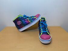 Heelys Veloz Denim/Glitter/Rainbow Hearts Skates - Size 6 UK - FREE POSTAGE