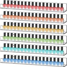 6-Pack Clear Wall Mounted Shelf Holder,Acrylic Nail Polish Racks Display Storage