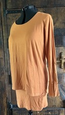 Linea Tesini  Layered Flattering Look Long Line Orange Top Size 14