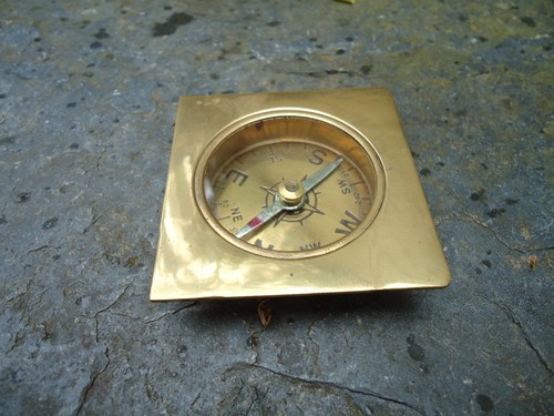Brass compass paper weight - brass,