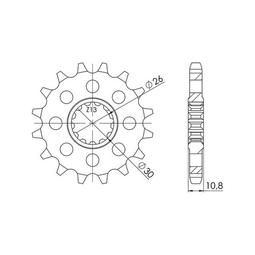 Sgr sprocket p530 - ac, p530-d17