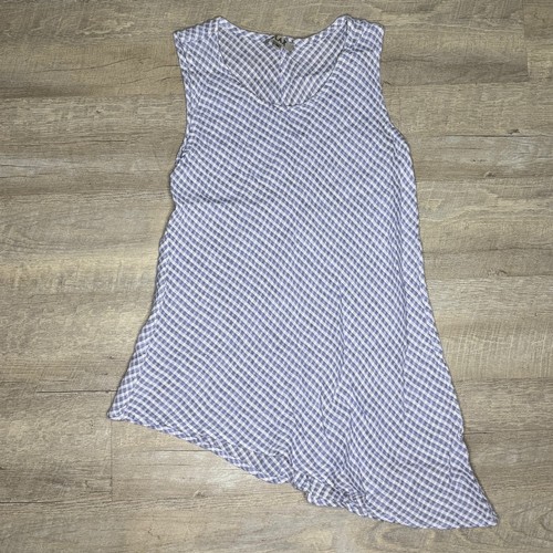 Flax 100 linen purple gingham - 100%,