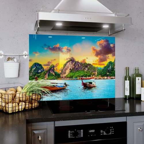 Glass splashback kitchen - splashback,