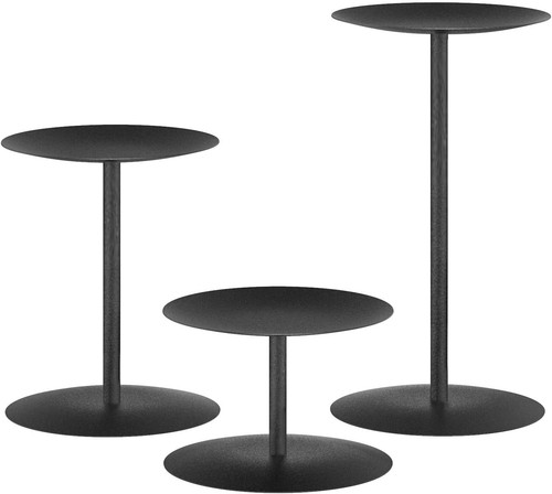 Black candle holder - black, metal