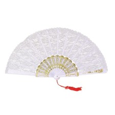 White Lace Fan Folding Hand