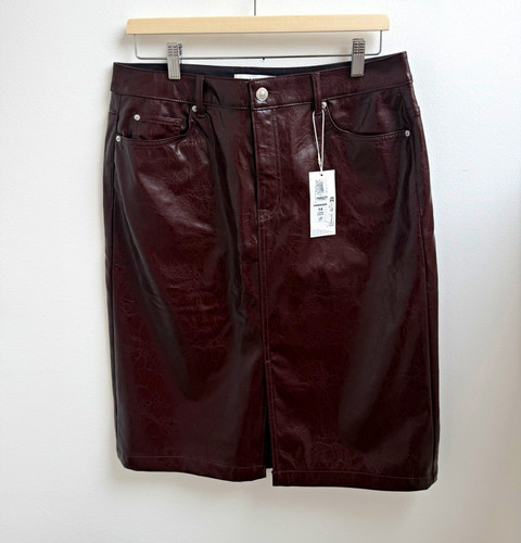 Burgundy faux leather - faux,
