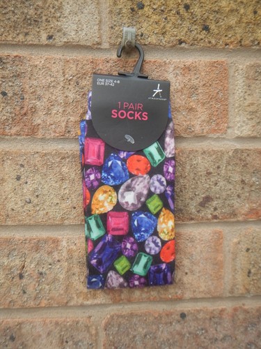 Fun gemstone ankle socks - gemstone,