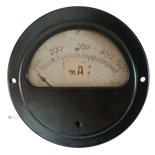 Large antique ammeter - large, vintage