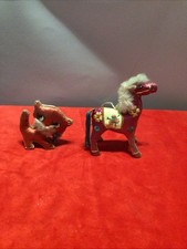 Vintage Chinese Silk Embroidered Christmas Decoration Ornaments Horse Cat