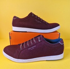 Ted Baker MINEM 3 Burgundy Trainers UK 9 Men’s Smart Casual Sneakers Wool Blend