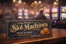 One Penny Slot Machines sign