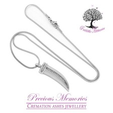 Horn of Life Cremation Ashes Urn Necklace -  Memorial Jewellery Keepsake Pendant