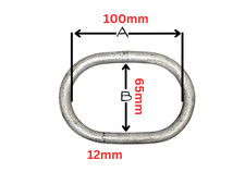 100mm Welded Galvanised Steel Oval Link Rigging Lashing Strap Turnbuckle Fitting