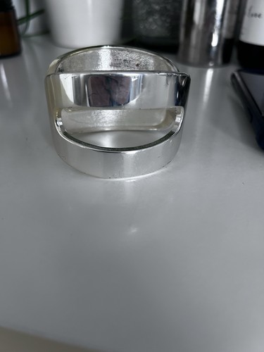 Silver effect chunky bangle - silver,