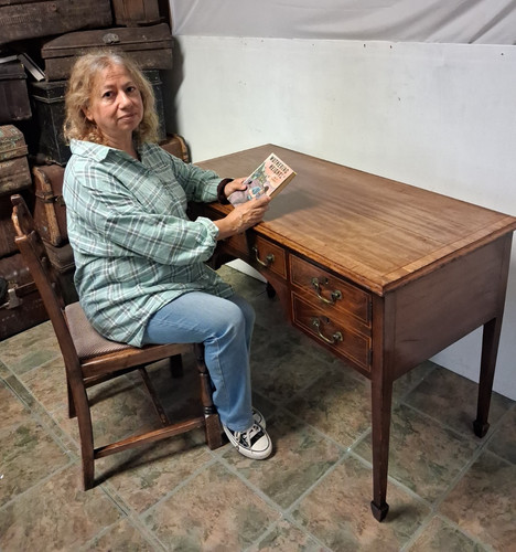Antique mahogany knee - antique, hole