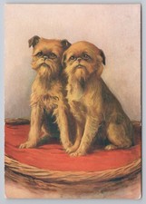 Vintage De Reszke Cigarettes Postcard Griffon Bruxellois Puppies No. 8 c.1920s