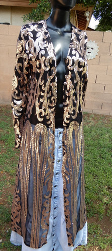 Venus sequin open front jacket - open,