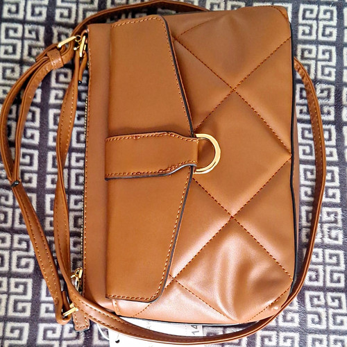 Women brown quilted - quilted, faux