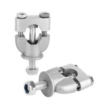2Pcs 7/8" 22mm Motorbike Motorcycle Handle Bar Risers Clamp Mount Silver