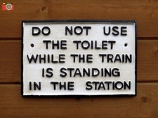 Railway cast iron toilet sign - railway,